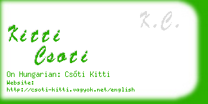 kitti csoti business card